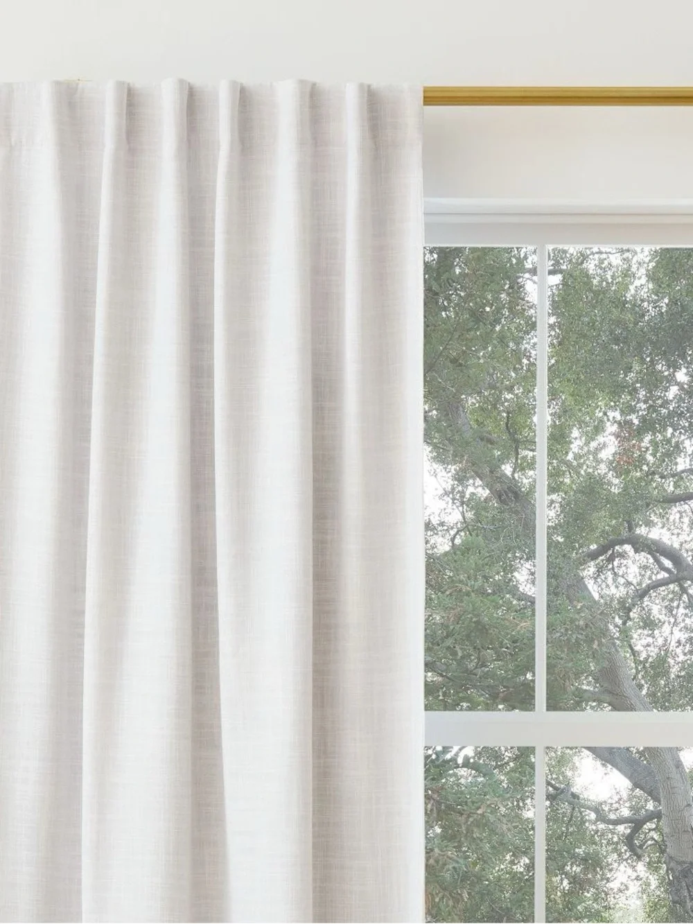 West Elm Kids Crossweave Textured Curtain Panels Stone White 48x84 in. (2-Pack)